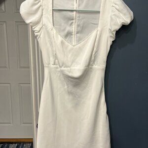 ✨ All in Favor Puff Sleeve Sweetheart Neck Dress – Ivory (XS) ✨